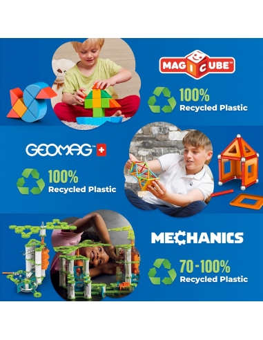 GEOMAG Magicube 4 oblika – Reciklirani mali svijet (25 kom)