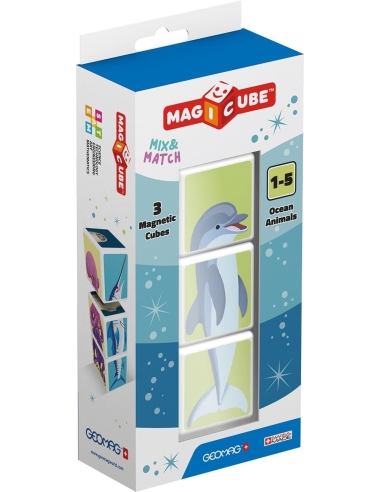 GEOMAG Magicube Mix & Match - Životinje iz okeana (3 kom)