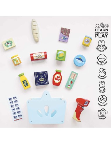 Le Toy Van Drvena korpa sa namirnicama i skener – Honeybake