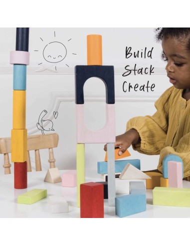 Le Toy Van 60 Building Blocks & Cotton Bag