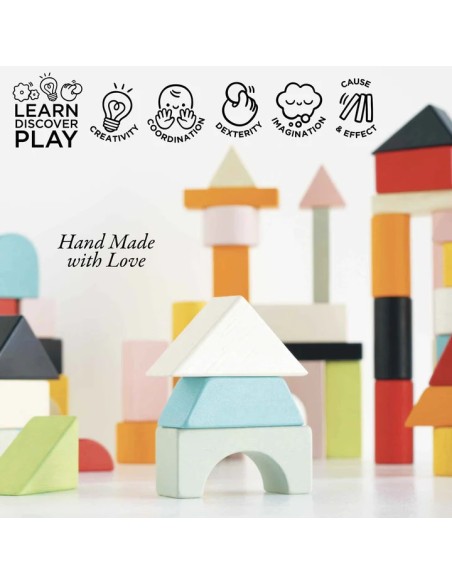 Le Toy Van 60 Building Blocks & Cotton Bag