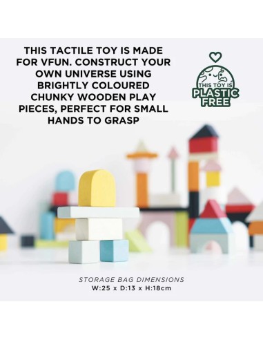 Le Toy Van 60 Building Blocks & Cotton Bag