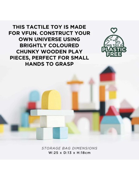 Le Toy Van 60 Building Blocks & Cotton Bag