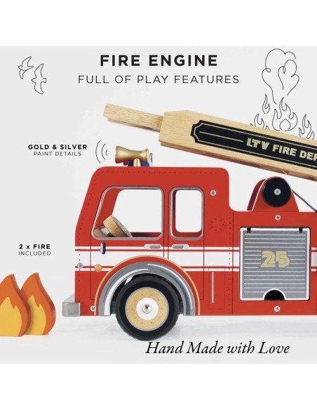 Le Toy Van Wooden Fire Engine