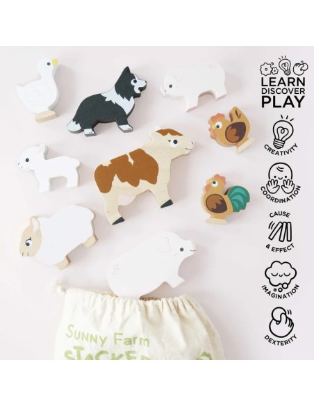 Le Toy Van Drvene životinjice za slaganje – Životinje sa Farme