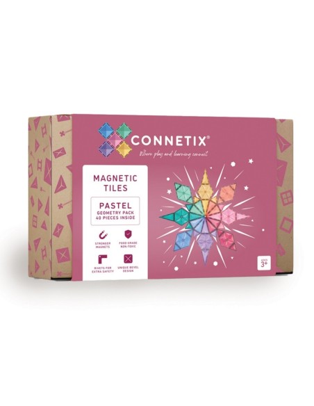Connetix Tiles – Pastel Geometrijski set (40 kom)