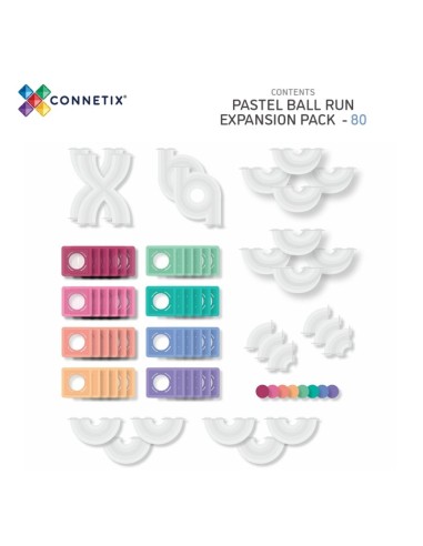 Connetix Tiles – Pastel Ball Run Expansion set (80 kom)