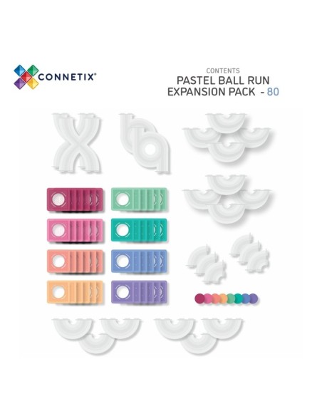 Connetix Tiles – Pastel Ball Run Expansion set (80 kom)