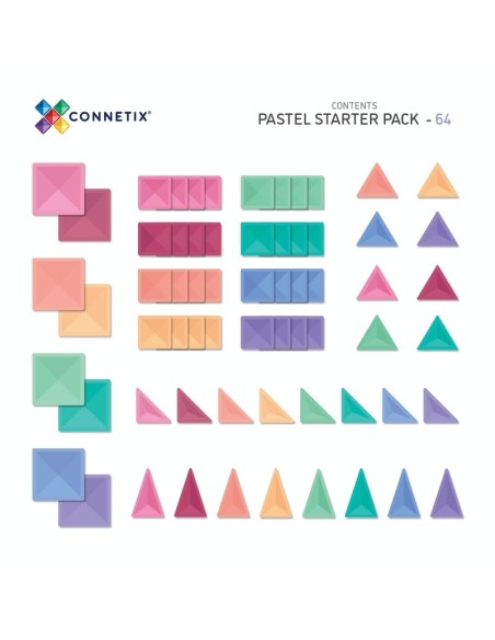 CONNETIX TILES – PASTEL STARTER SET (64 KOM)