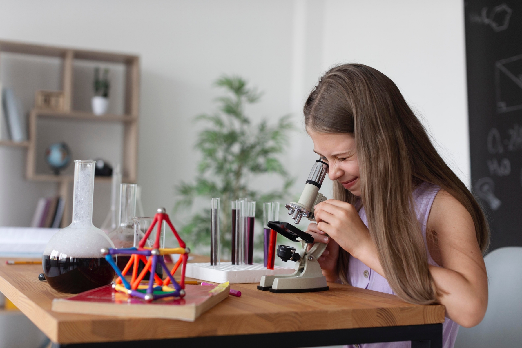 kid playing with colorful toys